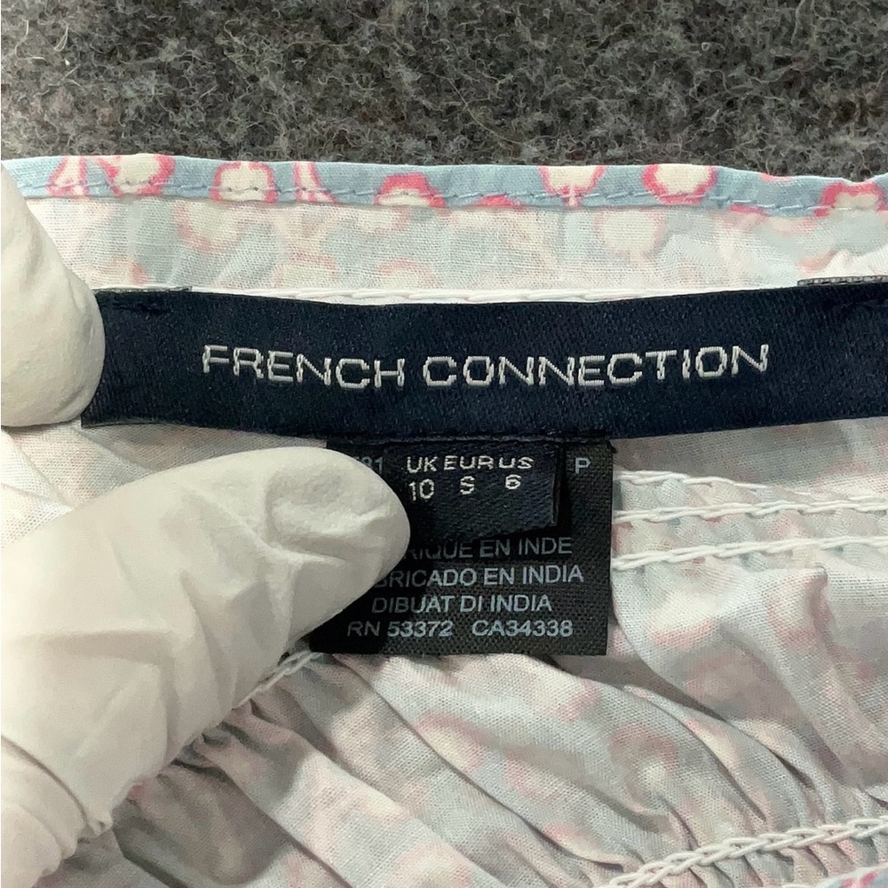 French Connection Purple Smocked Crop Tank Top - Picture 3 of 4